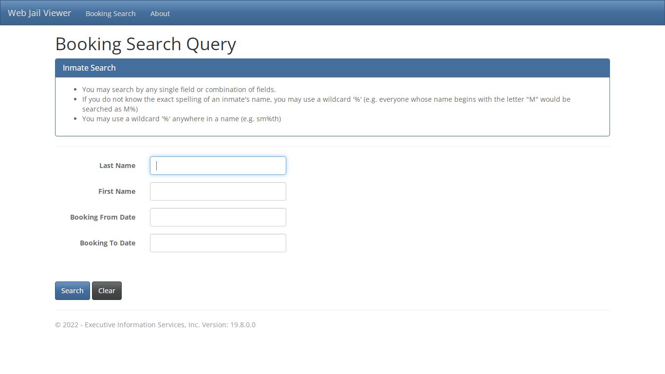 Booking Search Query - Santa Cruz County, California