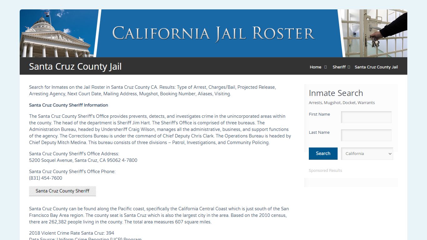 Santa Cruz County Jail | Jail Roster Search